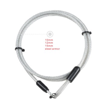 Nurbo Flexible Steel Loop Cable Coated Bike Lock Wire Rope